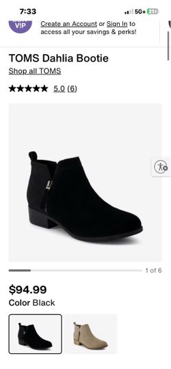 TOMS Dahlia Bootie Black