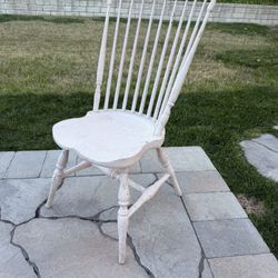 Antique Wooden Spindle Chair With Carvings 