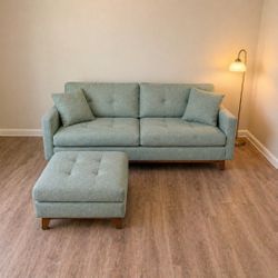 Nari Fabric Tufted Green Sofa, by Macy's