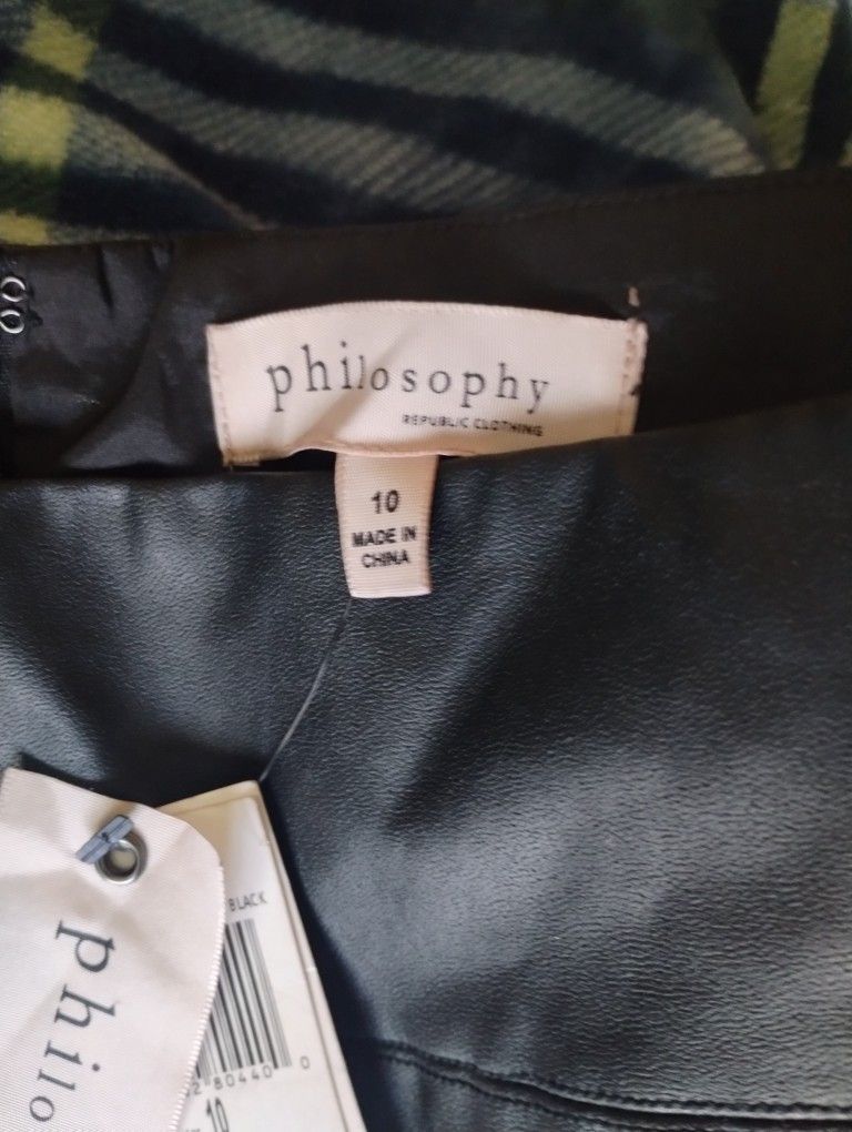 Philosophy Faux Leather Pencil Skirt