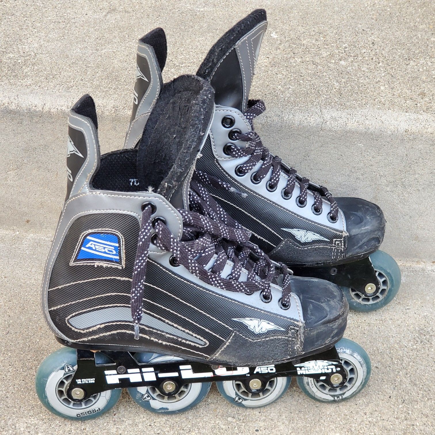 Mission A50 Adult Inline Hockey Skates Size 7 HiLo Roller Blades