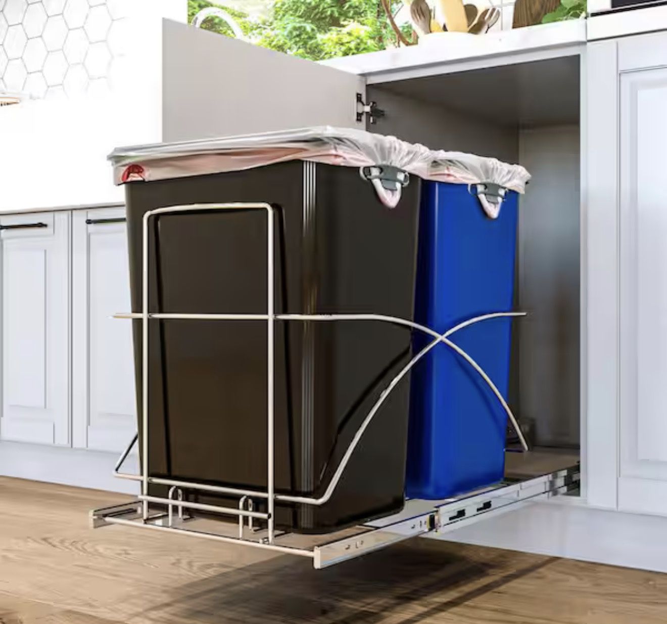 Home Zone Living Pull Out Kitchen Trash Can