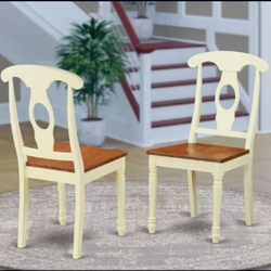 Napoleon Styled Chair With Wood Seat Buttermilk & Cherry Wood Seat (Brand New)