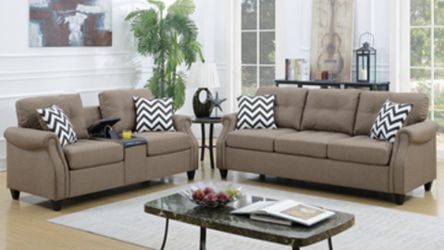 Light coffee sofa set