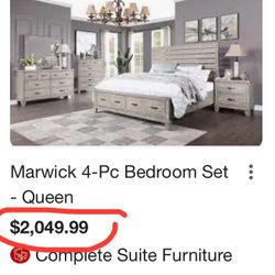 Beautiful Solid Wood Queen Size Bedroom Set New 