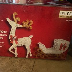 Reindeer With Sleigh outdoor Christmas Decoration