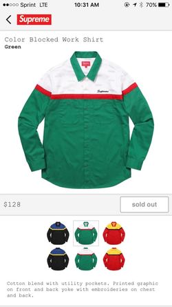 Supreme color blocked work shirt