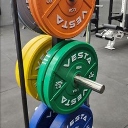 🔵🟡🟢🟠⚪️ COMPLETE COLOR BUMPER PLATES WEIGHT SET ( BRAND NEW IN THE BOX)