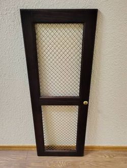 1 Or 2 Mahogany Cabinet Door With Brass Mesh Inserts 16×46