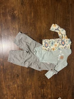 2 Long sleeve & Grey Corduroy Overalls