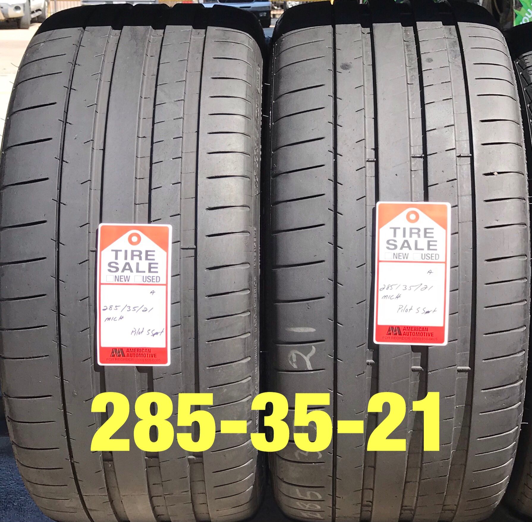 2 used tires 285/35/21 Michelin PSS