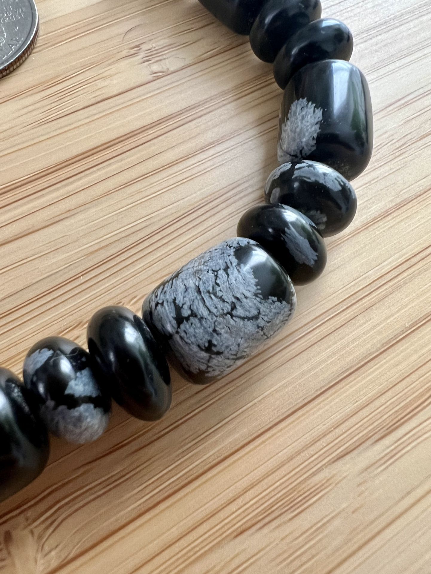 Snowflake Obsidian Beads