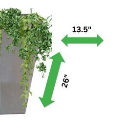 Grey 26” Tall Flower 2 Pots. 