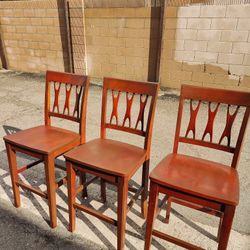 3 Counter Height Bar Stools Chairs 25"