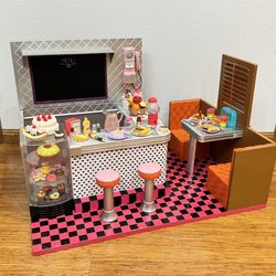 Our Generation Bite To Eat Retro Diner for 18 Inch Dolls - Includes All Accessories Shown