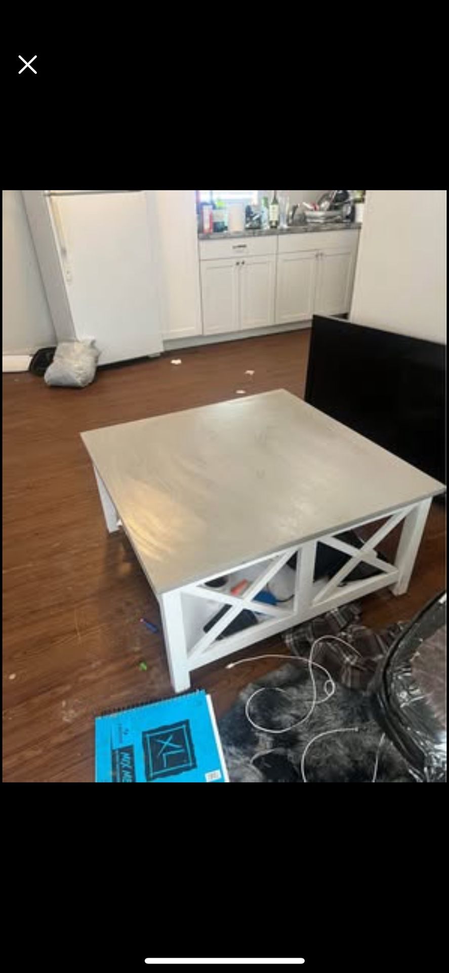 Large square coffee table