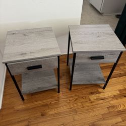 2 Grey End Tables