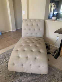 Beige Chaise Lounge Tufted