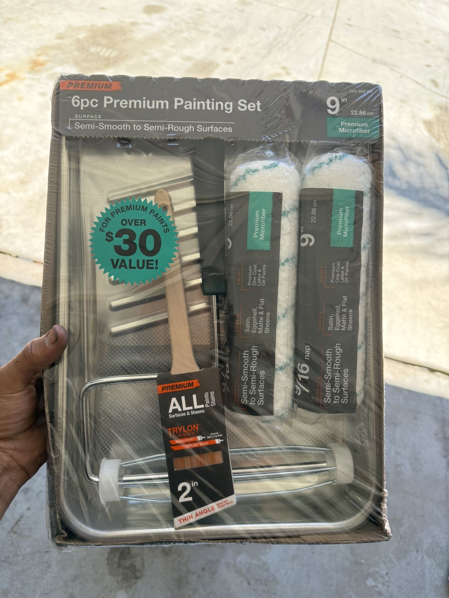 Paint Roller With Brush And Tray