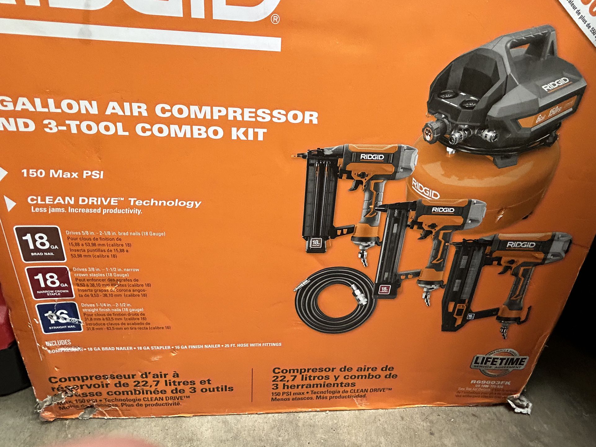 Ridgid Air Compressor Combo Kit