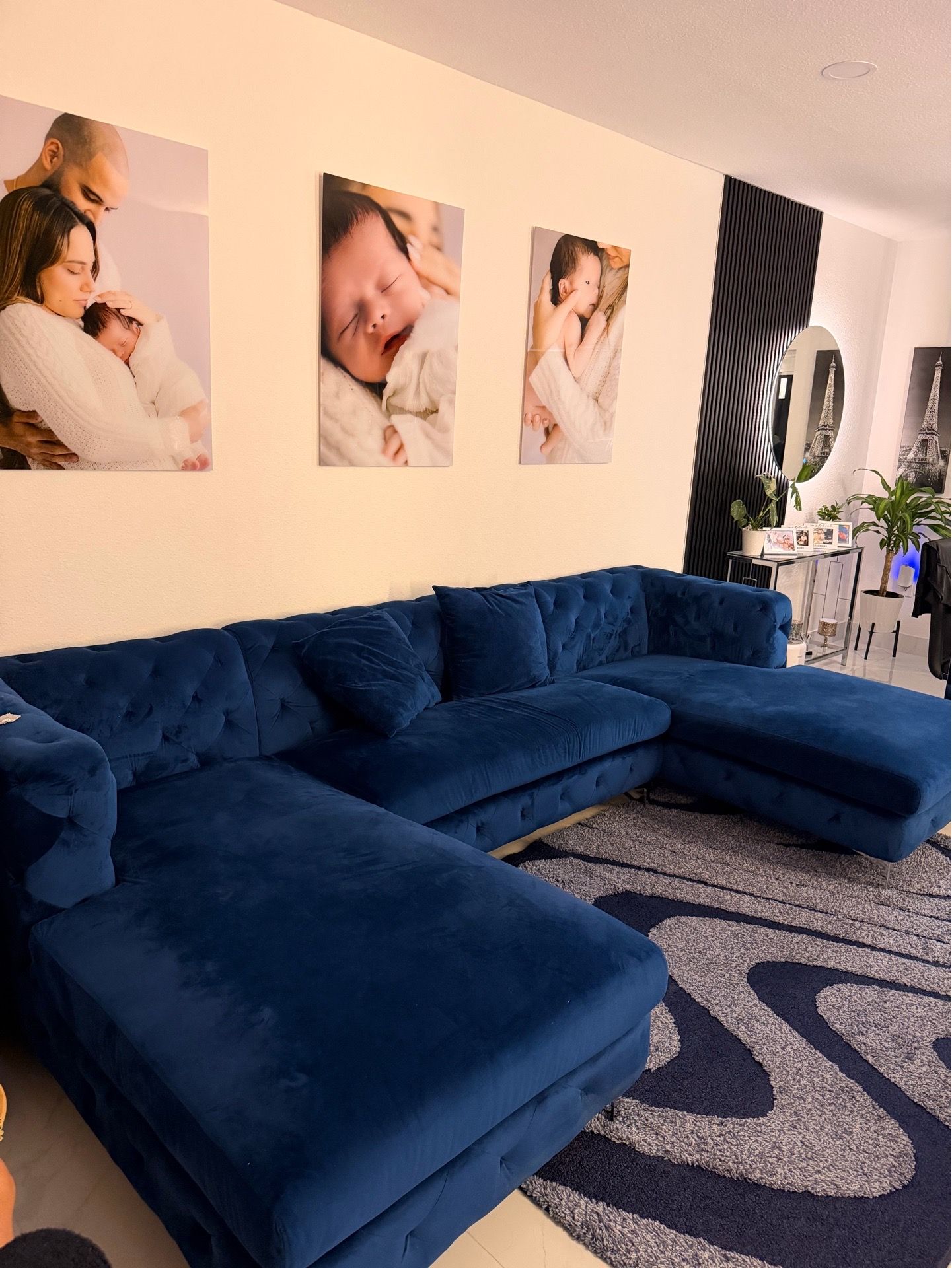 Beautiful Blue Velvet Sectional