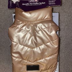 Metallic Pet Puffer Jacket