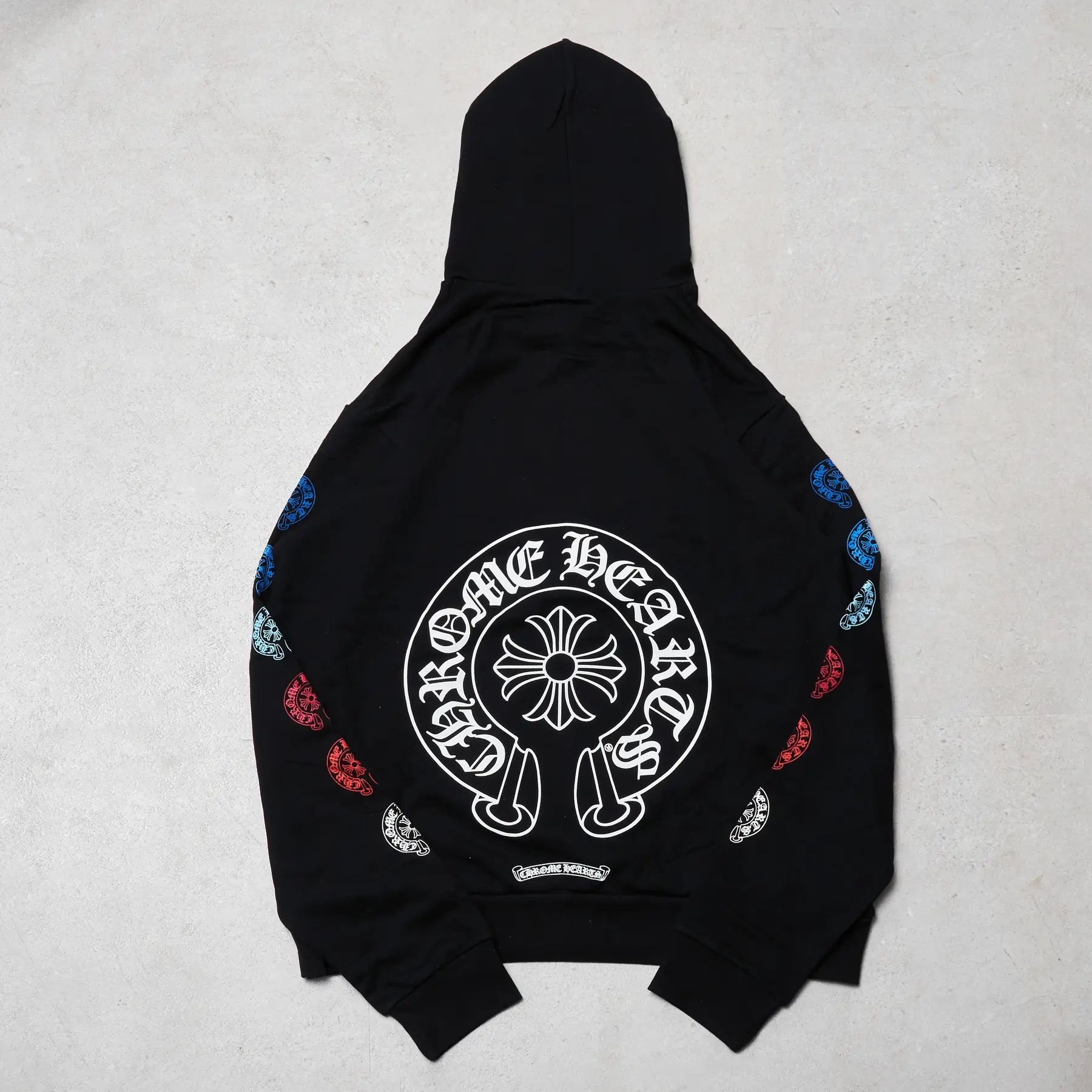 Chrome Blvck Off White Hearts Cross Rainbow Horseshoe Zip Up Hoodie Hooded Jacket Top Hypebeast Sweatshirt Paris Small S Medium M Large L XL