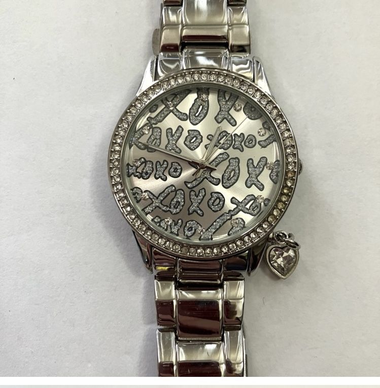 Stainless Steel XOXO Watch with Heart Charm