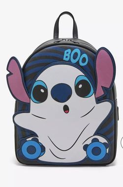 LOUNGEFLY DISNEY STITCH GHOST GLOW MINI BACKPACK