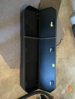 Silverado Black Truck Bed Storage Box with Latches