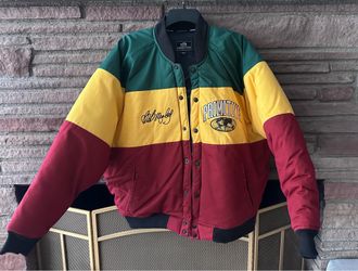 Primitive x Bob Marley Rasta Color Block Bomber Jacket Men's Large