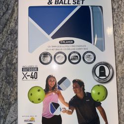 Franklin 2 Player Poly Pro Pickleball Set with Balls & Bag  - Blue/Light Blue