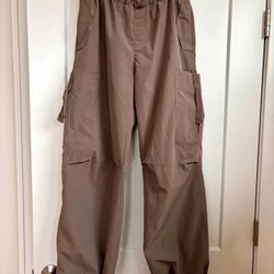 Women’s Love Tree Brown Cargo Pants with Synched Waist Ankles