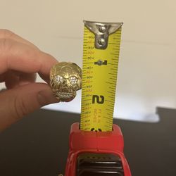 10K Skull Nugget Ring With Zirconia Eyes