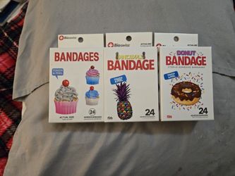 New. Bioswiss Touch & Feel Bandages. Donut, Pineapple, And Cupcake Shapes.