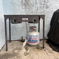  2-Burner Outdoor Propane Cook Stand + Large Griddle Top 