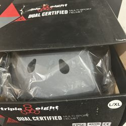 Triple eight dual certified multi sport helmet L/XL size Gray