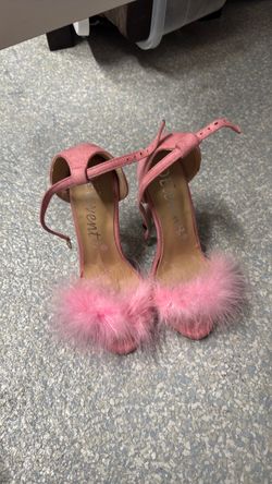 pink fur heels