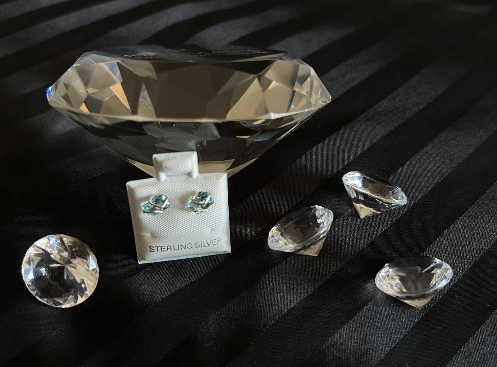Sky Blue Stud Earrings โ .925 Silver