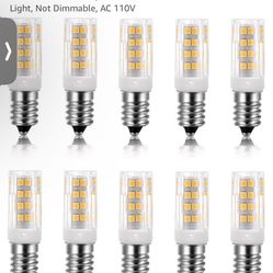 E14 5W LED Light Bulb, 10 Pack, Warm White 3000K, 40W Incandescent Bulb Equivalent, 400LM 52 LED 2835-SMD Light, Not Dimmable, AC 110V