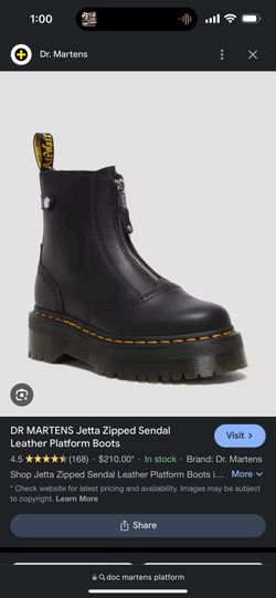 De Marten Jetta Zipped Platform Boots 