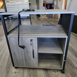 Printer Cart With Key, Storage And Outlets