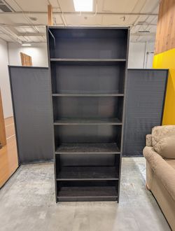 Versatile Dark Wood Grain Bookcase with Adjustable Shelves