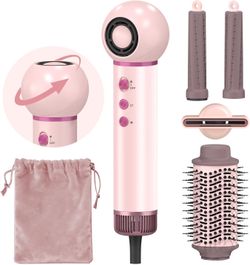 NEW 5-in-1 Hot Air Styler & Blow Dryer Brush – Pink