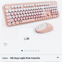 Kawaii Pink Wireless Gaming Keyboard And Mouse 