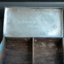 A Vintage Solid Silver Henged Box From 1937 It Is Line With Wood Inside So It Does Need A Good Cleaning.                