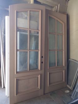 8' Double Wood Doors