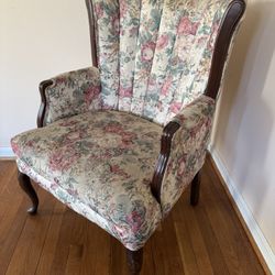 Floral Wingback Chair