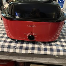 Oven, Roaster, 24 Quart, Red, Sunvivi