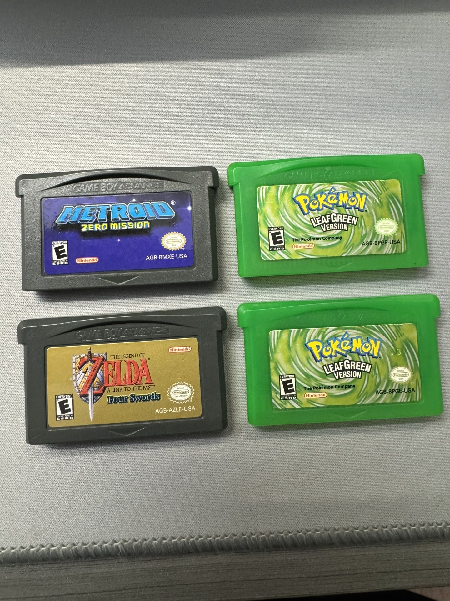 Gameboy Advance Pokémon Green, Zelda, Metroid